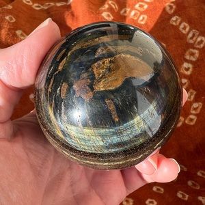 LARGE BLUE TIGERS EYE STONE SPHERE 65MM